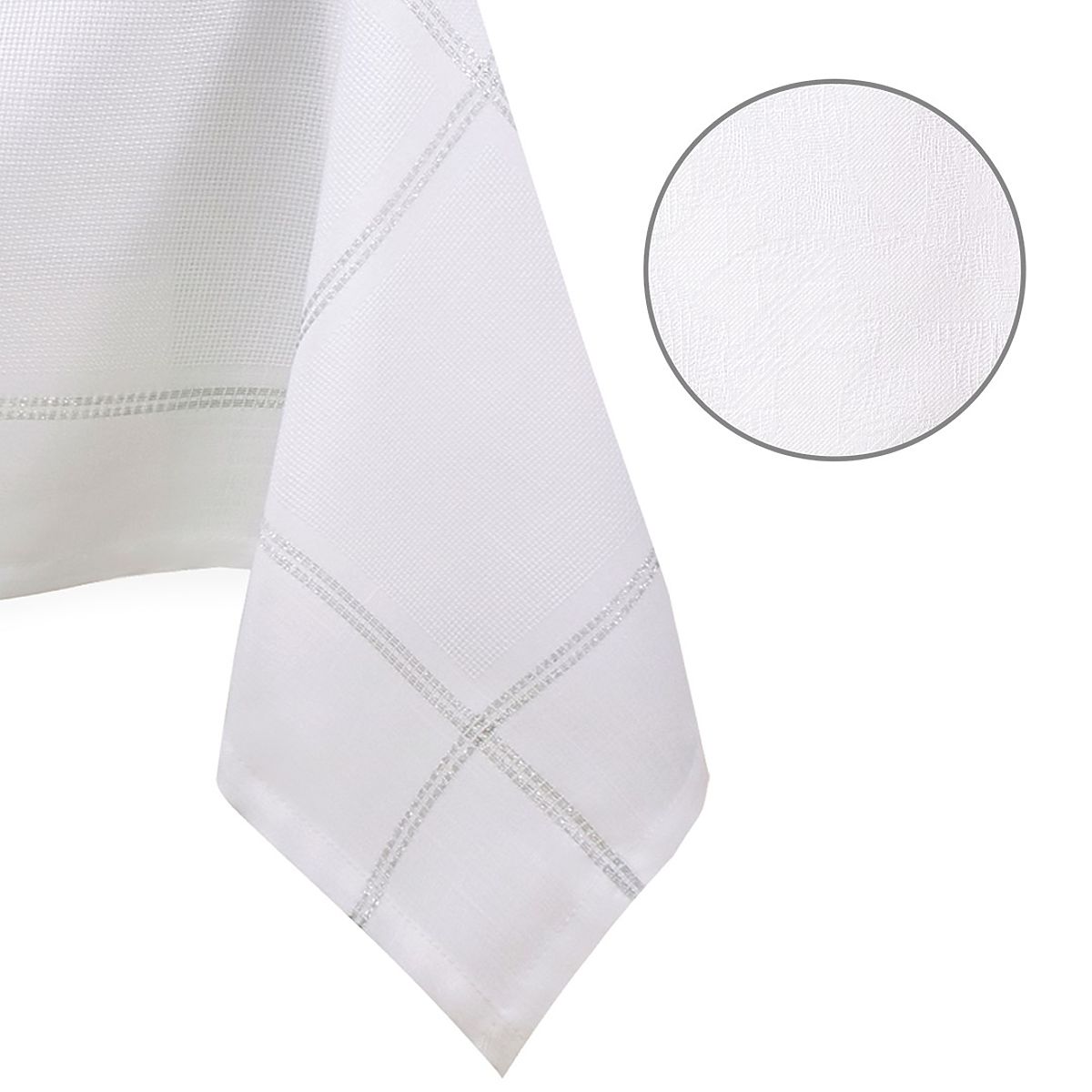 Tovaglia ANTONY colore bianco motivo liscio classico 140x400 ameliahome