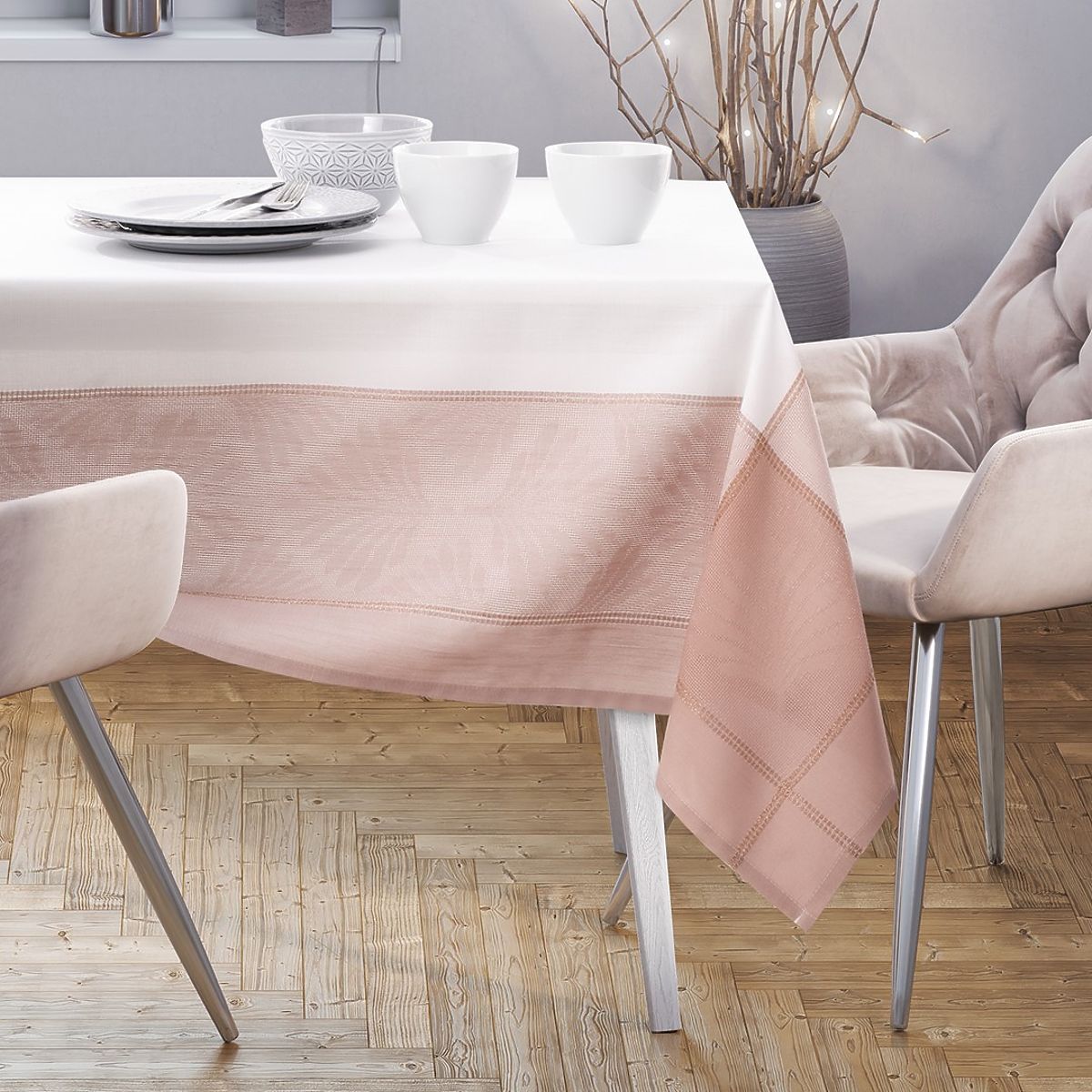 Tovaglia LILLE colore rosa motivo classico liscio 130x160 ameliahome