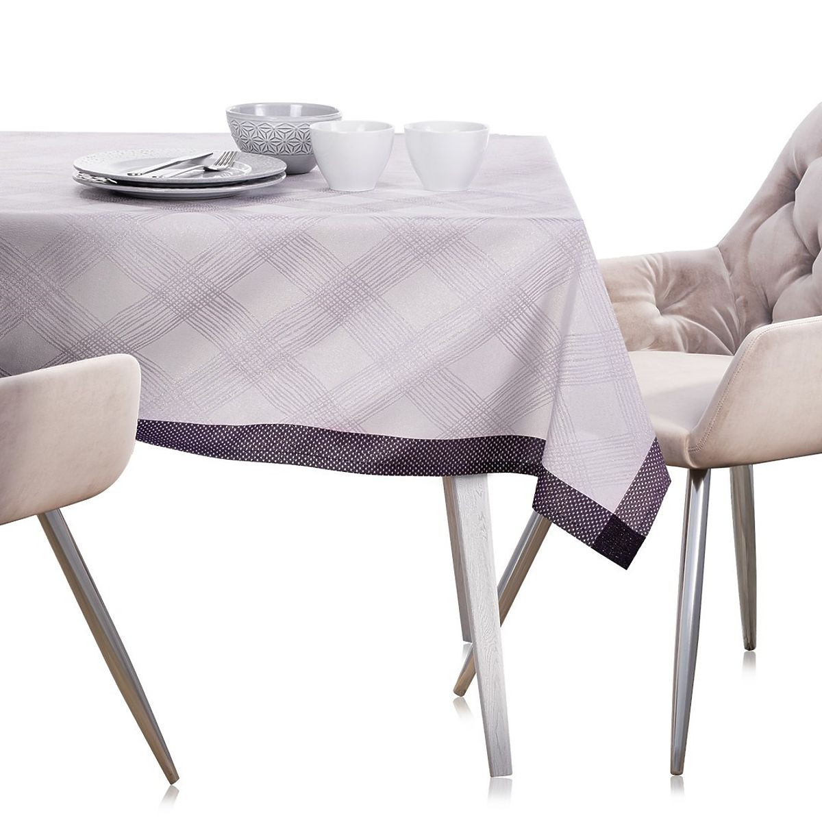 Tovaglia MILLUZA colore crema metallizzato motivo classico 30x120 ameliahome